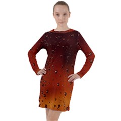 Water Drops, Lui, Amazing Long Sleeve Hoodie Dress