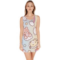 Usheen Carebears, Bears, Cat, Colorful, Cute, Pastel, Pattern Bodycon Dress by kyorashop23