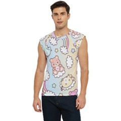 Usheen Carebears, Bears, Cat, Colorful, Cute, Pastel, Pattern Men s Raglan Cap Sleeve T-shirt by kyorashop23