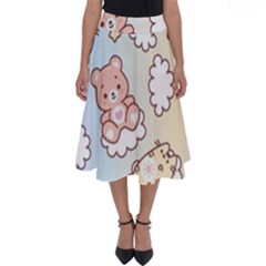 Usheen Carebears, Bears, Cat, Colorful, Cute, Pastel, Pattern Perfect Length Midi Skirt by kyorashop23