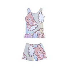 Usheen Carebears, Bears, Cat, Colorful, Cute, Pastel, Pattern Kids  Boyleg Swimsuit by kyorashop23