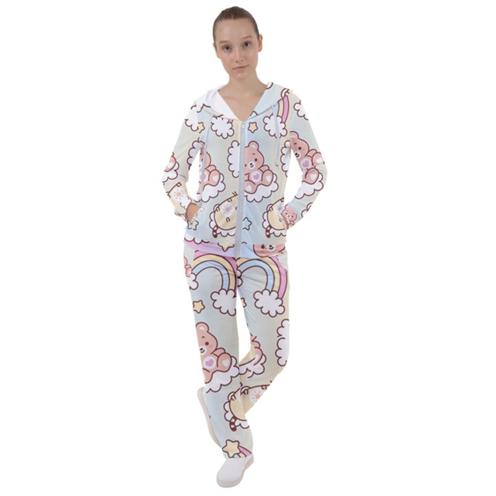 Usheen Carebears, Bears, Cat, Colorful, Cute, Pastel, Pattern Women s Tracksuit