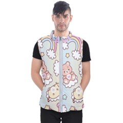 Usheen Carebears, Bears, Cat, Colorful, Cute, Pastel, Pattern Men s Puffer Vest