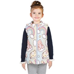 Usheen Carebears, Bears, Cat, Colorful, Cute, Pastel, Pattern Kids  Hooded Puffer Vest