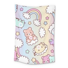 Usheen Carebears, Bears, Cat, Colorful, Cute, Pastel, Pattern Small Tapestry