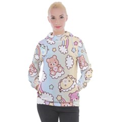 Usheen Carebears, Bears, Cat, Colorful, Cute, Pastel, Pattern Women s Hooded Pullover