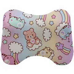 Usheen Carebears, Bears, Cat, Colorful, Cute, Pastel, Pattern Head Support Cushion by kyorashop23