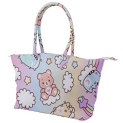 Usheen Carebears, Bears, Cat, Colorful, Cute, Pastel, Pattern Canvas Shoulder Bag by kyorashop23