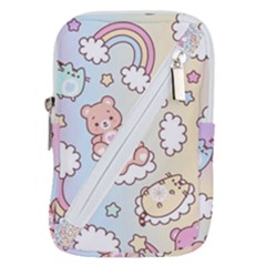 Usheen Carebears, Bears, Cat, Colorful, Cute, Pastel, Pattern Belt Pouch Bag (small) by kyorashop23