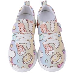 Usheen Carebears, Bears, Cat, Colorful, Cute, Pastel, Pattern Women s Velcro Strap Shoes by kyorashop23