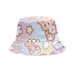 Usheen Carebears, Bears, Cat, Colorful, Cute, Pastel, Pattern Inside Out Bucket Hat by kyorashop23