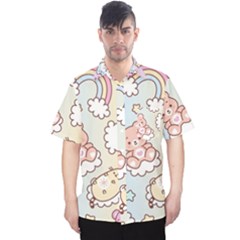 Usheen Carebears, Bears, Cat, Colorful, Cute, Pastel, Pattern Men s Hawaii Shirt