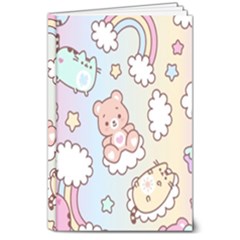 Usheen Carebears, Bears, Cat, Colorful, Cute, Pastel, Pattern 8  X 10  Hardcover Notebook by kyorashop23