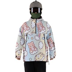 Usheen Carebears, Bears, Cat, Colorful, Cute, Pastel, Pattern Men s Ski And Snowboard Waterproof Breathable Jacket by kyorashop23