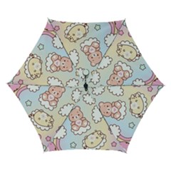 Usheen Carebears, Bears, Cat, Colorful, Cute, Pastel, Pattern Automatic Folding Umbrella With Case (small) by kyorashop23