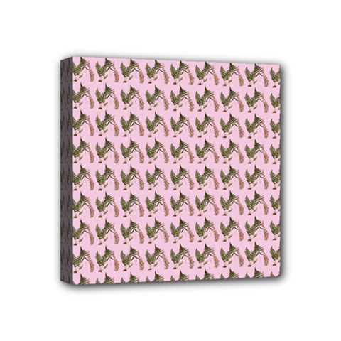 Fern Pattern 2 Pink Mini Canvas 4  X 4  (stretched) by snowwhitegirl