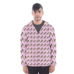 Fern Pattern 2 Pink Men s Hooded Windbreaker