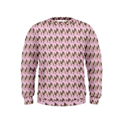 Fern Pattern 2 Pink Kids  Sweatshirt