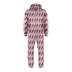 Fern Pattern 2 Pink Hooded Jumpsuit (kids)