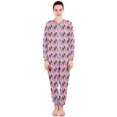 Fern Pattern 2 Pink Onepiece Jumpsuit (ladies)