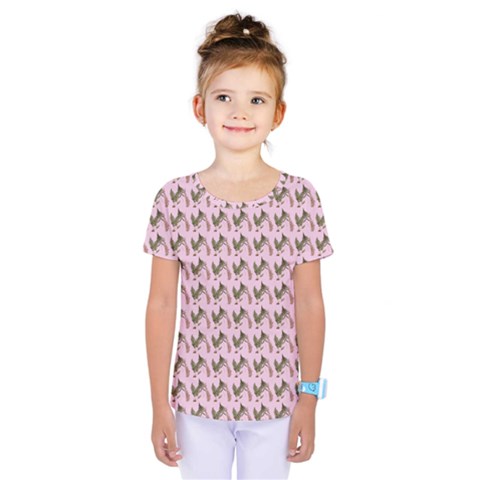 Fern Pattern 2 Pink Kids  One Piece T-shirt by snowwhitegirl