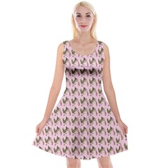 Fern Pattern 2 Pink Reversible Velvet Sleeveless Dress