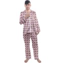 Fern Pattern 2 Pink Men s Long Sleeve Satin Pajamas Set View1