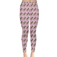 Fern Pattern 2 Pink Inside Out Leggings by snowwhitegirl