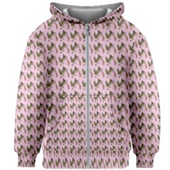 Fern Pattern 2 Pink Kids  Zipper Hoodie Without Drawstring