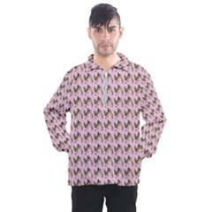 Fern Pattern 2 Pink Men s Half Zip Pullover