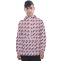 Fern Pattern 2 Pink Men s Front Pocket Pullover Windbreaker View1