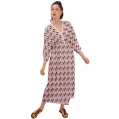 Fern Pattern 2 Pink Grecian Style  Maxi Dress by snowwhitegirl