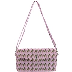 Fern Pattern 2 Pink Removable Strap Clutch Bag by snowwhitegirl