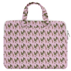 Fern Pattern 2 Pink Macbook Pro 13  Double Pocket Laptop Bag by snowwhitegirl