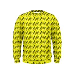 Fern Pattern 2 Yellow Kids  Sweatshirt