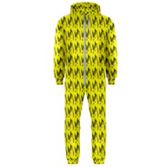 Fern Pattern 2 Yellow Hooded Jumpsuit (men)