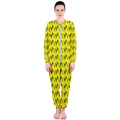 Fern Pattern 2 Yellow Onepiece Jumpsuit (ladies)