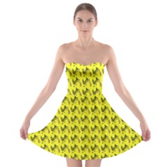 Fern Pattern 2 Yellow Strapless Bra Top Dress by snowwhitegirl