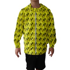 Fern Pattern 2 Yellow Kids  Hooded Windbreaker