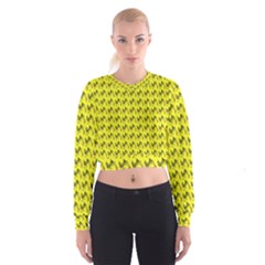 Fern Pattern 2 Yellow Cropped Sweatshirt