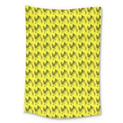 Fern Pattern 2 Yellow Large Tapestry