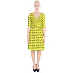 Fern Pattern 2 Yellow Wrap Up Cocktail Dress by snowwhitegirl