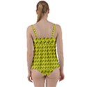 Fern Pattern 2 Yellow Twist Front Tankini Set View2