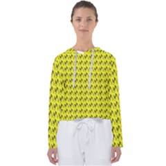 Fern Pattern 2 Yellow Women s Slouchy Sweat