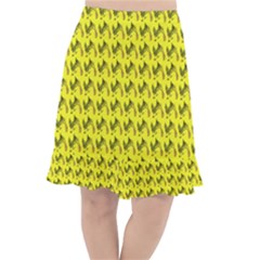 Fern Pattern 2 Yellow Fishtail Chiffon Skirt by snowwhitegirl