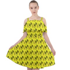 Fern Pattern 2 Yellow Cut Out Shoulders Dress by snowwhitegirl