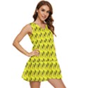 Fern Pattern 2 Yellow Tiered Sleeveless Mini Dress View2