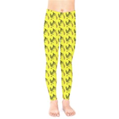 Fern Pattern 2 Yellow Kids  Classic Winter Leggings