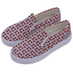 Kawaii Jam Pattern Aqua Kids  Canvas Slip Ons by snowwhitegirl