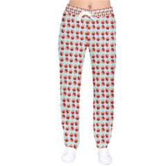 Kawaii Jam Pattern Aqua Women Velvet Drawstring Pants